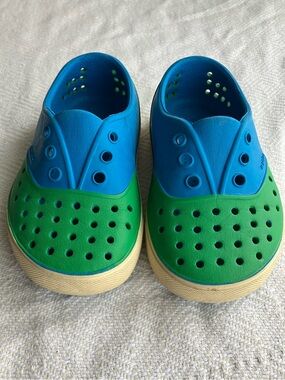 Native shoes blue green slip on water shoes toddler size 6